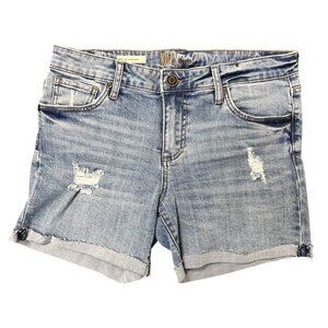 Kut From Kloth 6 Cut Off Jean Shorts Denim Blue Light Wash